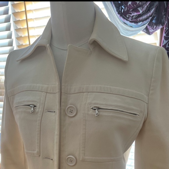 Auth Prada Cream Utility Jacket Euro sz 40 (XSM-Petite) - Picture 7 of 16